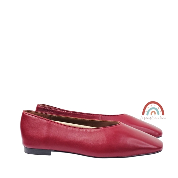 New! Madewell The Mylie Ballet Flat in Wild Cranberry Leather - Picture 5 of 16